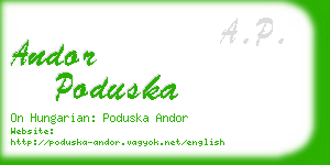 andor poduska business card